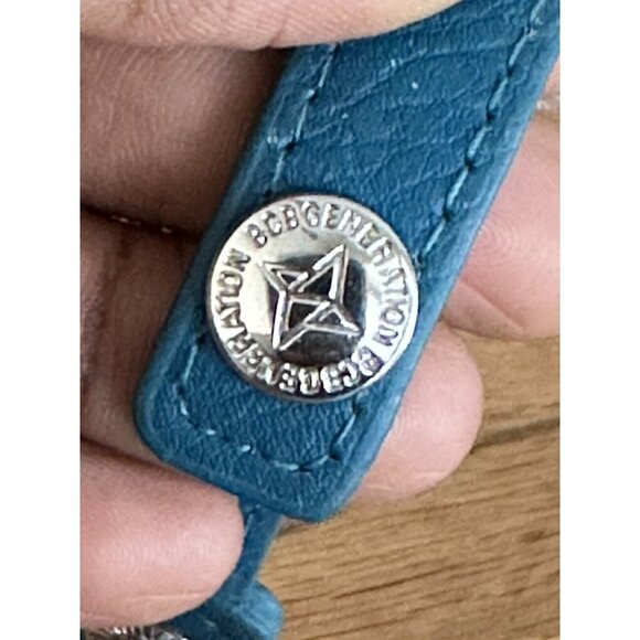 Bracelet BCBGeneration Blue leather Love Metal Letters adjustable 7.5" - Picture 2 of 4